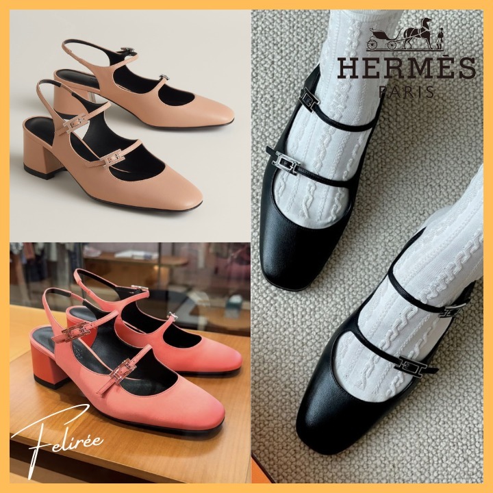 《デイリーに使える☆》HERMES ジャッキー 50 パンプス