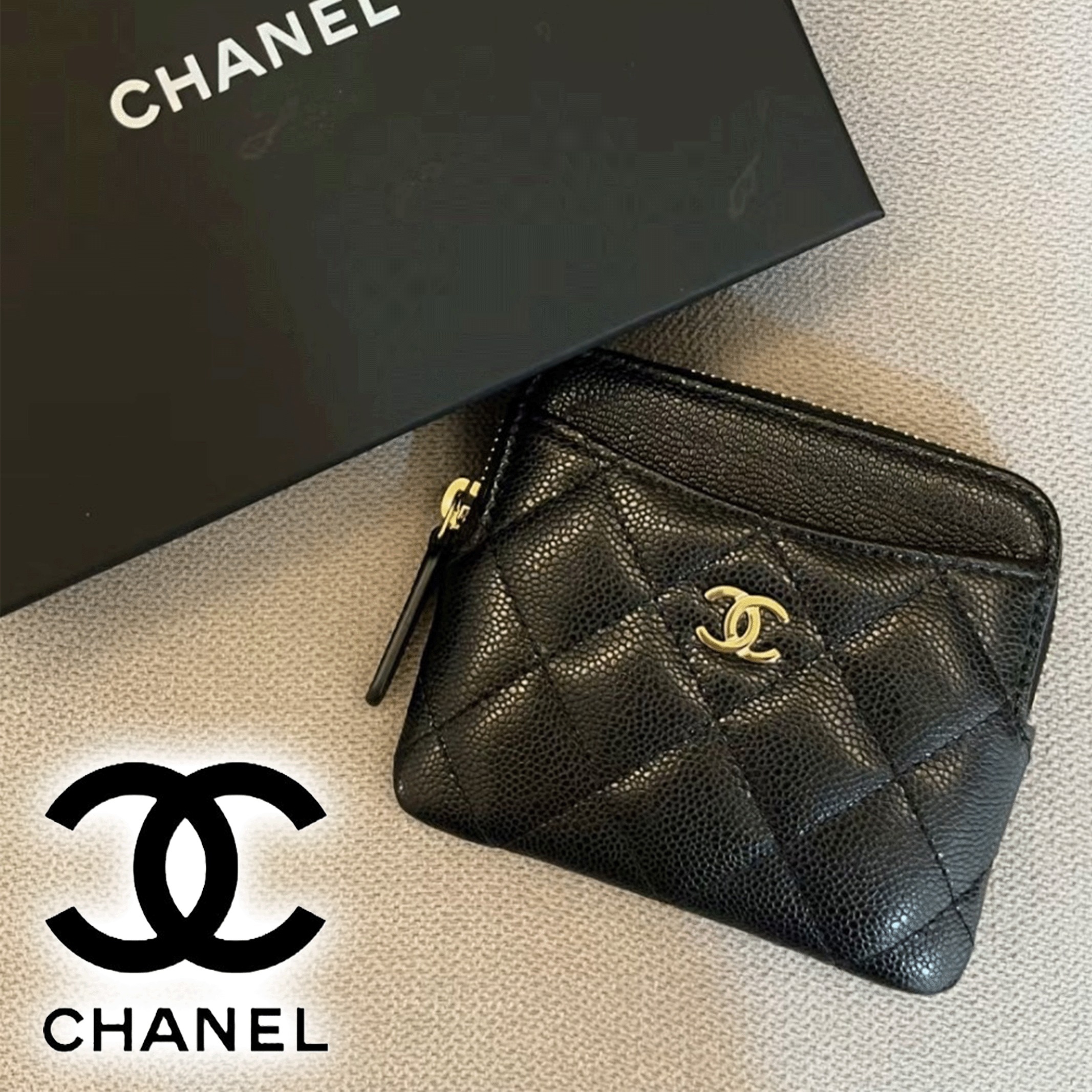 定番のマトラッセで大人上品に♪【CHANEL】ジップコインパース