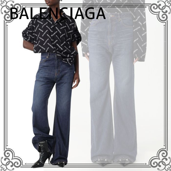 【BALENCIAGA】フレアパンツ ネイビー