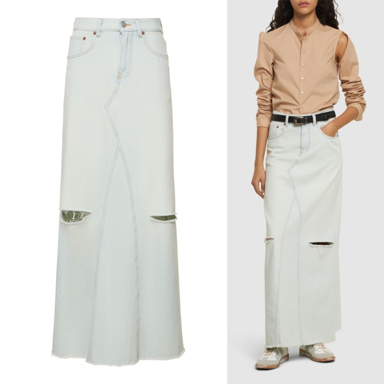 MM6 Maison Margiela コットン デニムスカート ロング