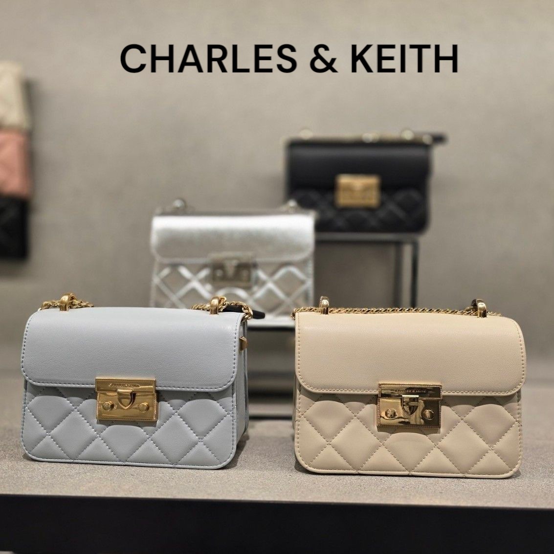 CHARLES & KEITH◆Alva チェーンハンドルバッグ◆送料込