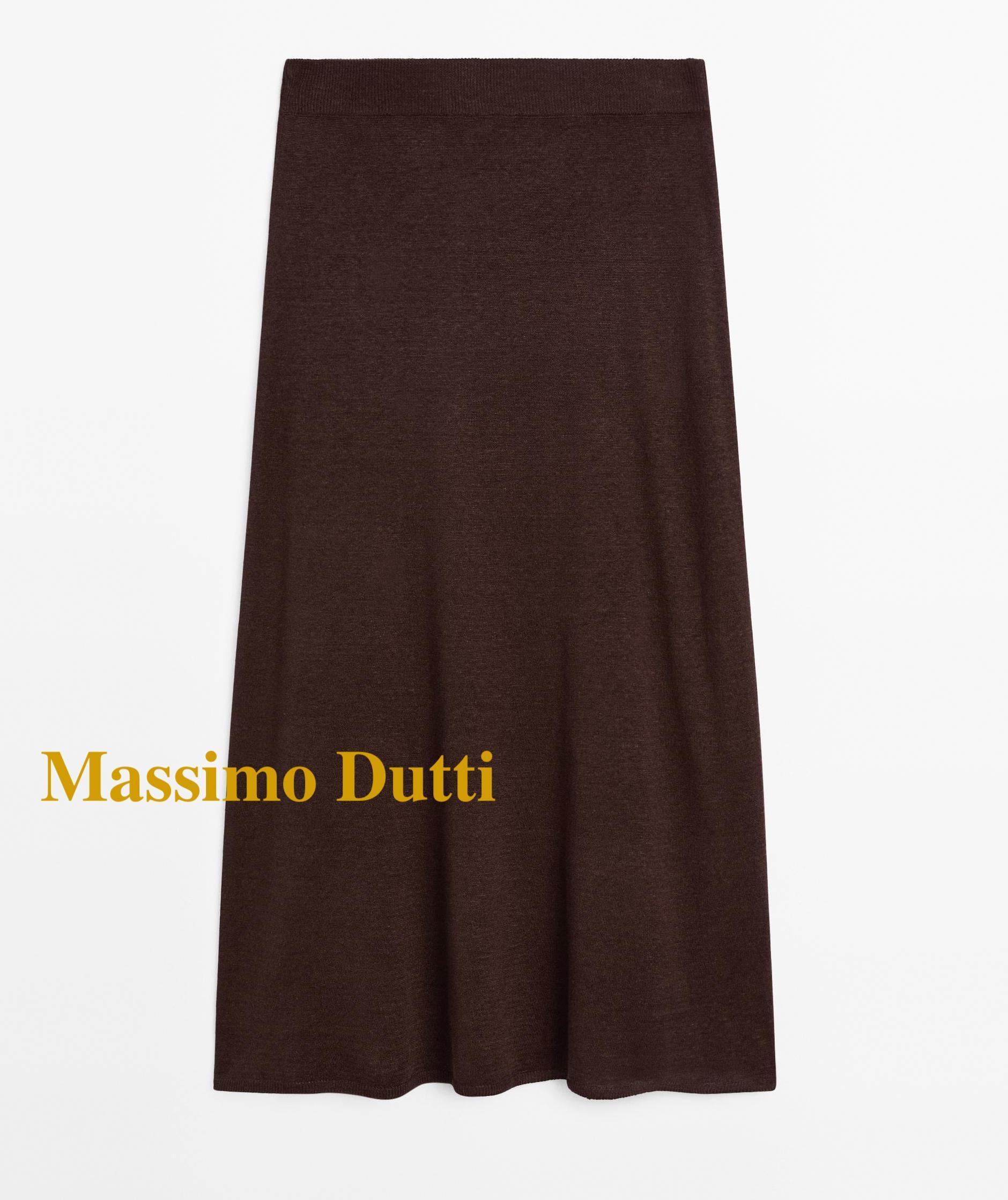 ☆日本未入荷*Massimo Dutti*新作*リネンニットスカート/AG☆