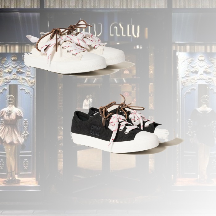 【★完売必至★】MIUMIU ☆ ウォッシュドデニム スニーカー