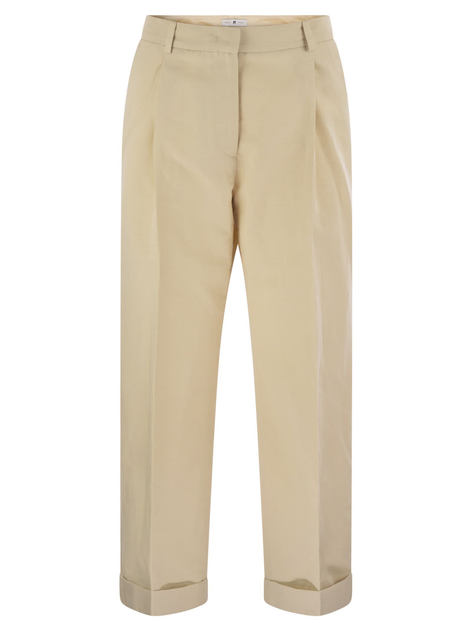 パンツ PT TORINO ANNA - Cotton and linen trousers