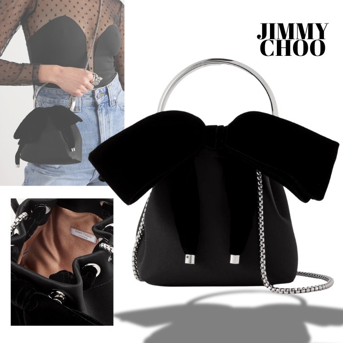★リボンがcute★Jimmy Choo★BonBon サテンバッグ ベルベット