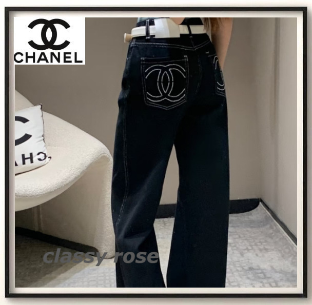 【バックスタイルのCCロゴがお洒落】CHANEL デニム ジーンズ