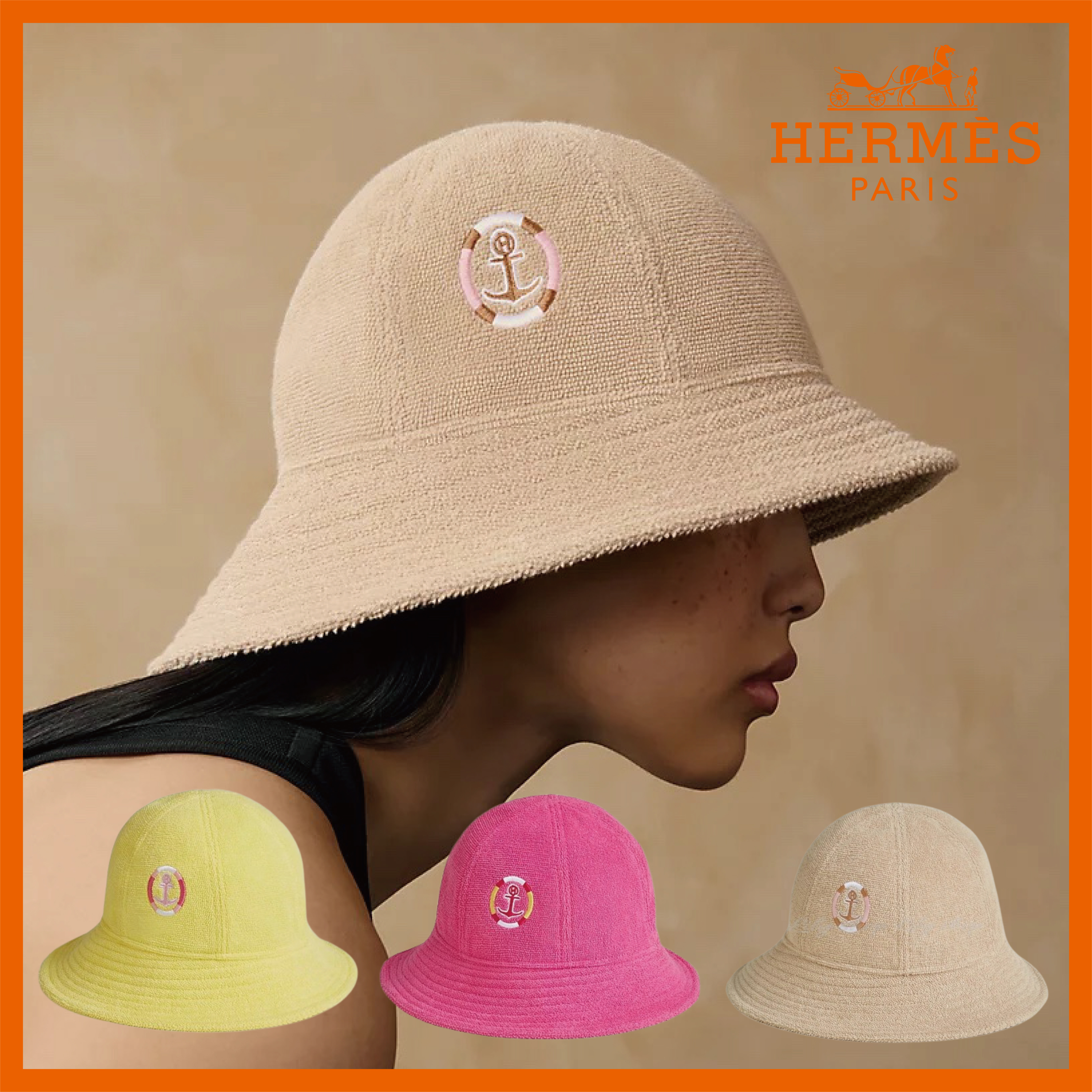 涼しいコットン♪ HERMES キラ ハット