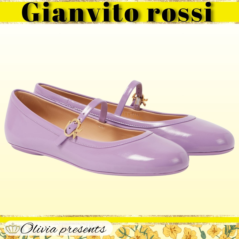 Gianvito Rossi>>Carla パテントレザー メリージェーン フラット