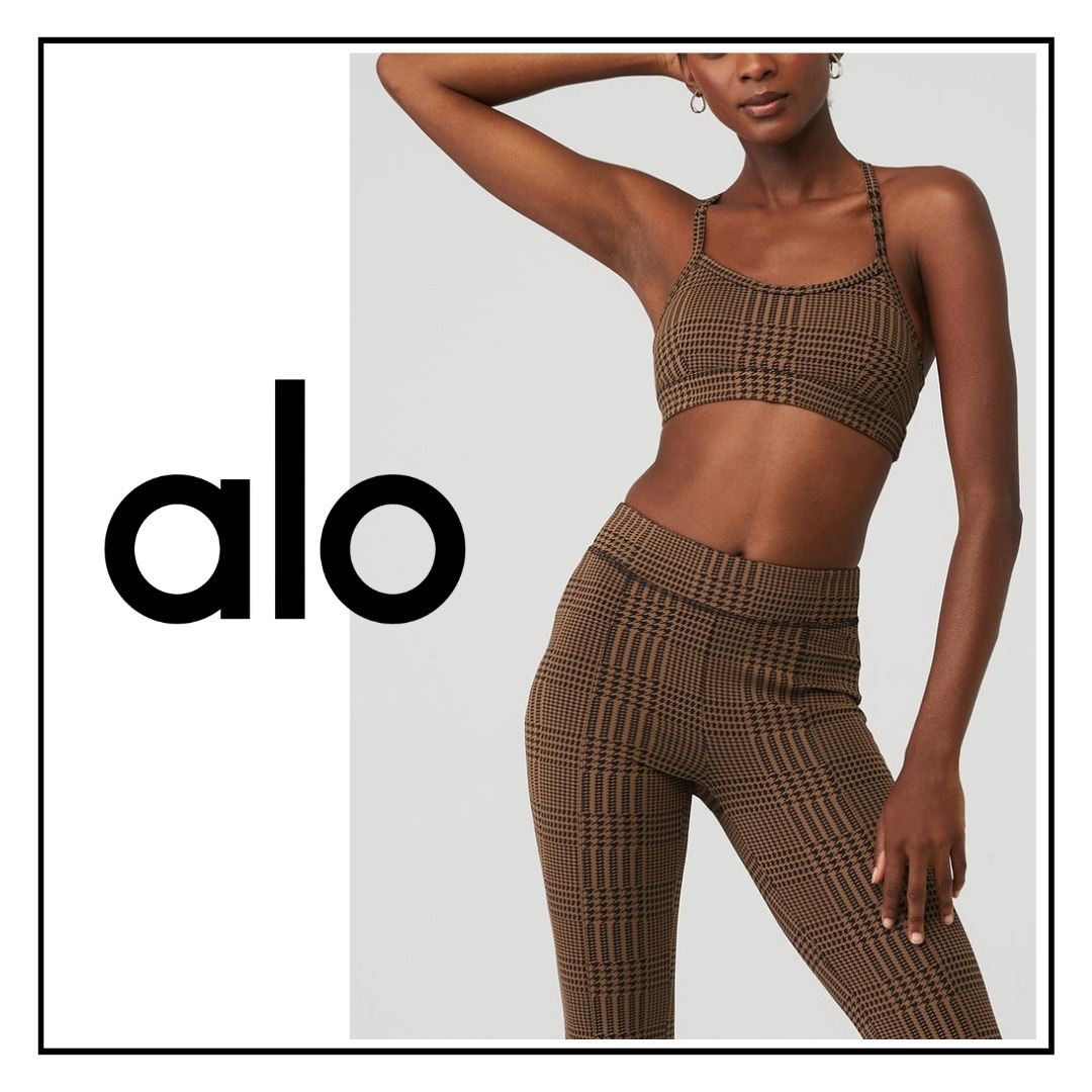 【Alo Yoga】Jacquard Glenplaid Gratitude Bra ブラトップ