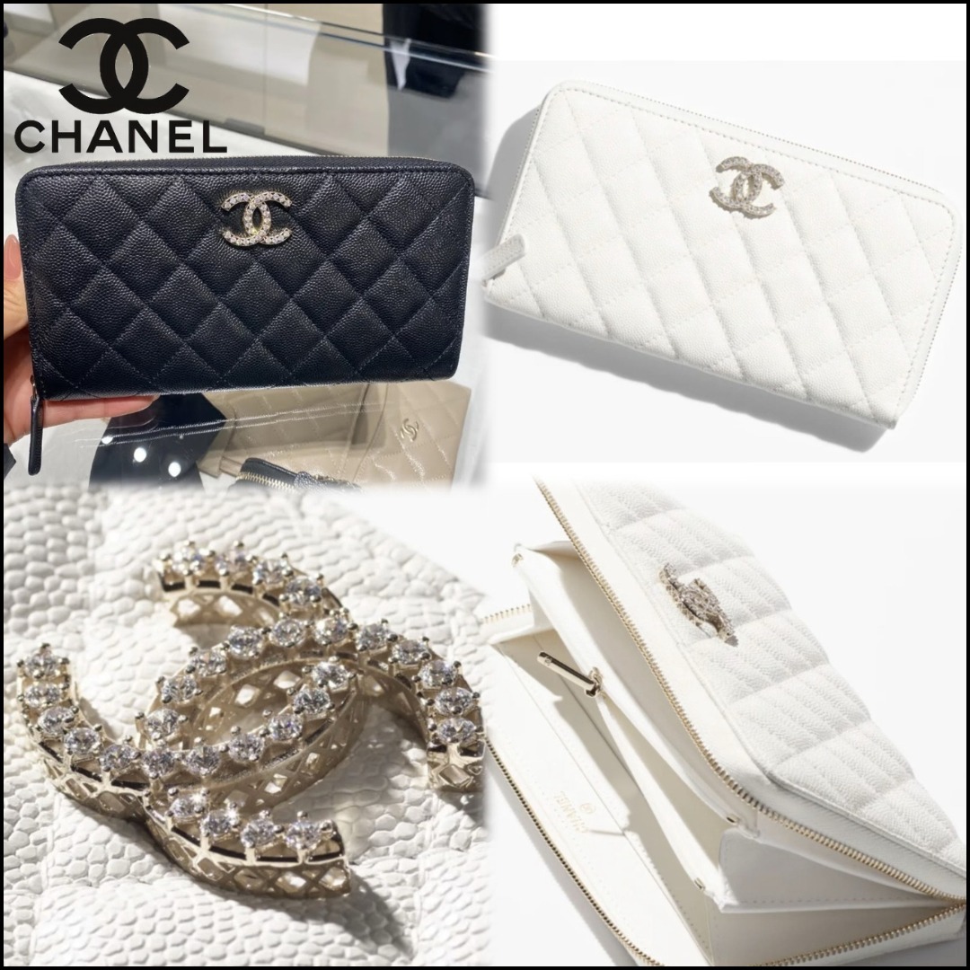 【キラキラロゴがエレガント♪】CHANEL 長財布