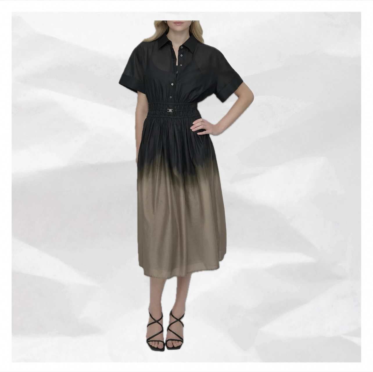 国内発送【DKNY】オンブレシャツドレス
