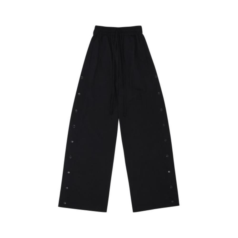 ◆SUNDAYOFFCLUB◆ Side snap button wide pants Black Pants