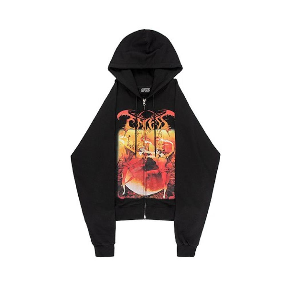 ◆SUNDAYOFFCLUB◆ Dancing Devils 2way  Black Zip Hoodie