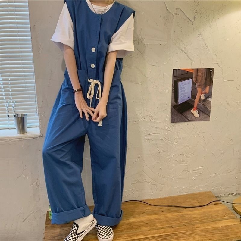 ワイドパンツ サロペット オーバーオール オールインワン ロング