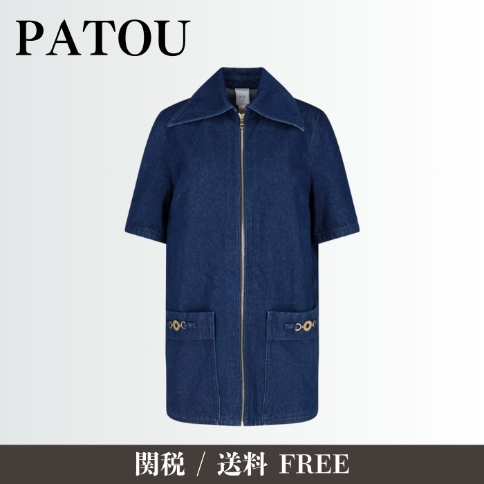 【話題】PATOU パトゥ コットン デニム ジップ ミニ ドレス