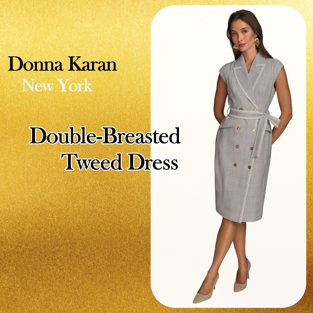 ◆Donna Karanダブルブレストツイードワンピース