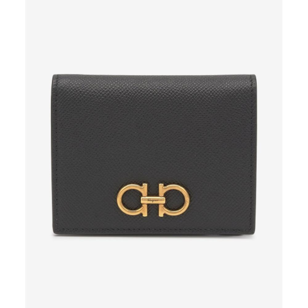 ★FERRAGAMO★ Gancini Compact Wallet Black 22D780726512 22D7