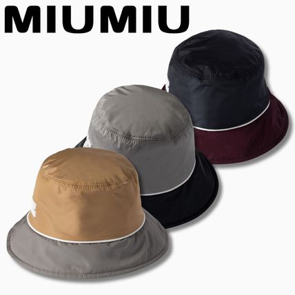 国内発送【Miu Miu】ロゴ コーデュロイ バケットハット ネイビー ミュウミュウ Miu Miu 【カラー限定特価】MIUMIU バケットハット