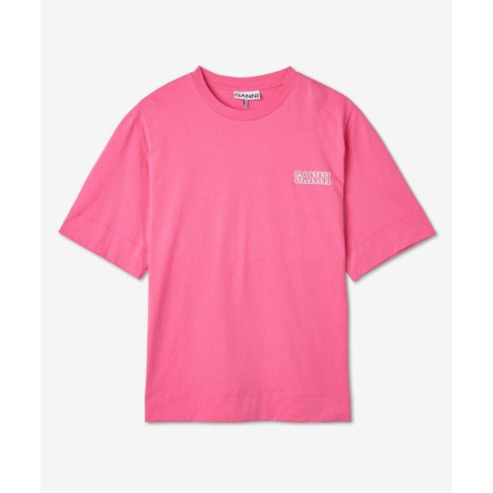 ★Ganni★ Loose fit logo short sleeve t-shirt sugar plum T33