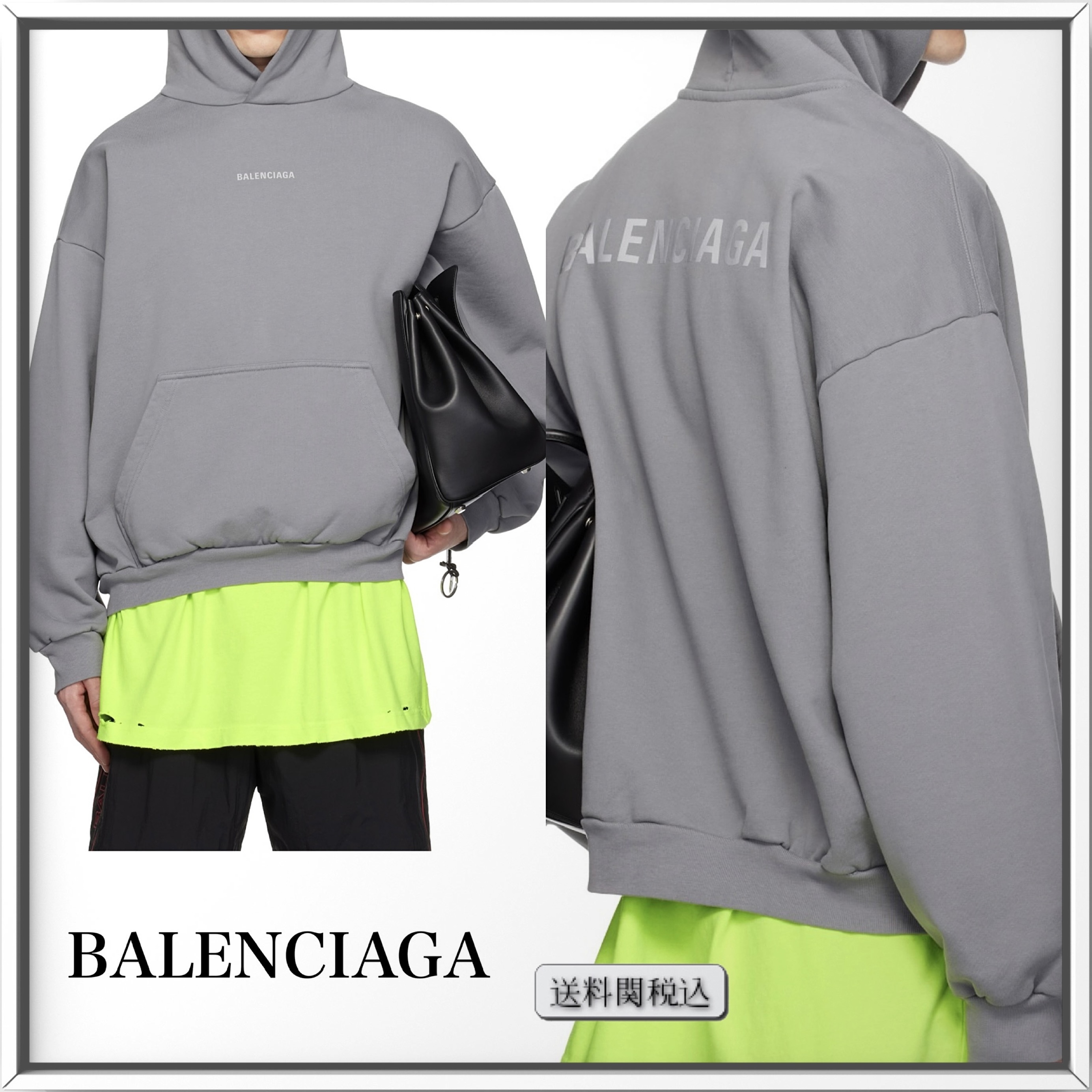 BALENCIAGA Reflective ロゴ プリント コットン パーカー 人気
