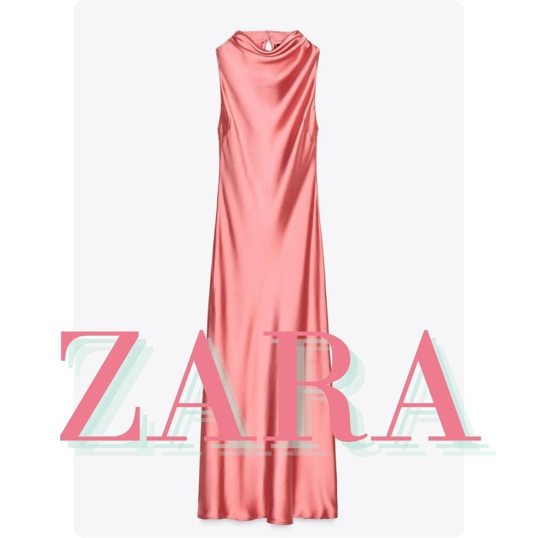 ZARA サテンミディワンピース 1165/062