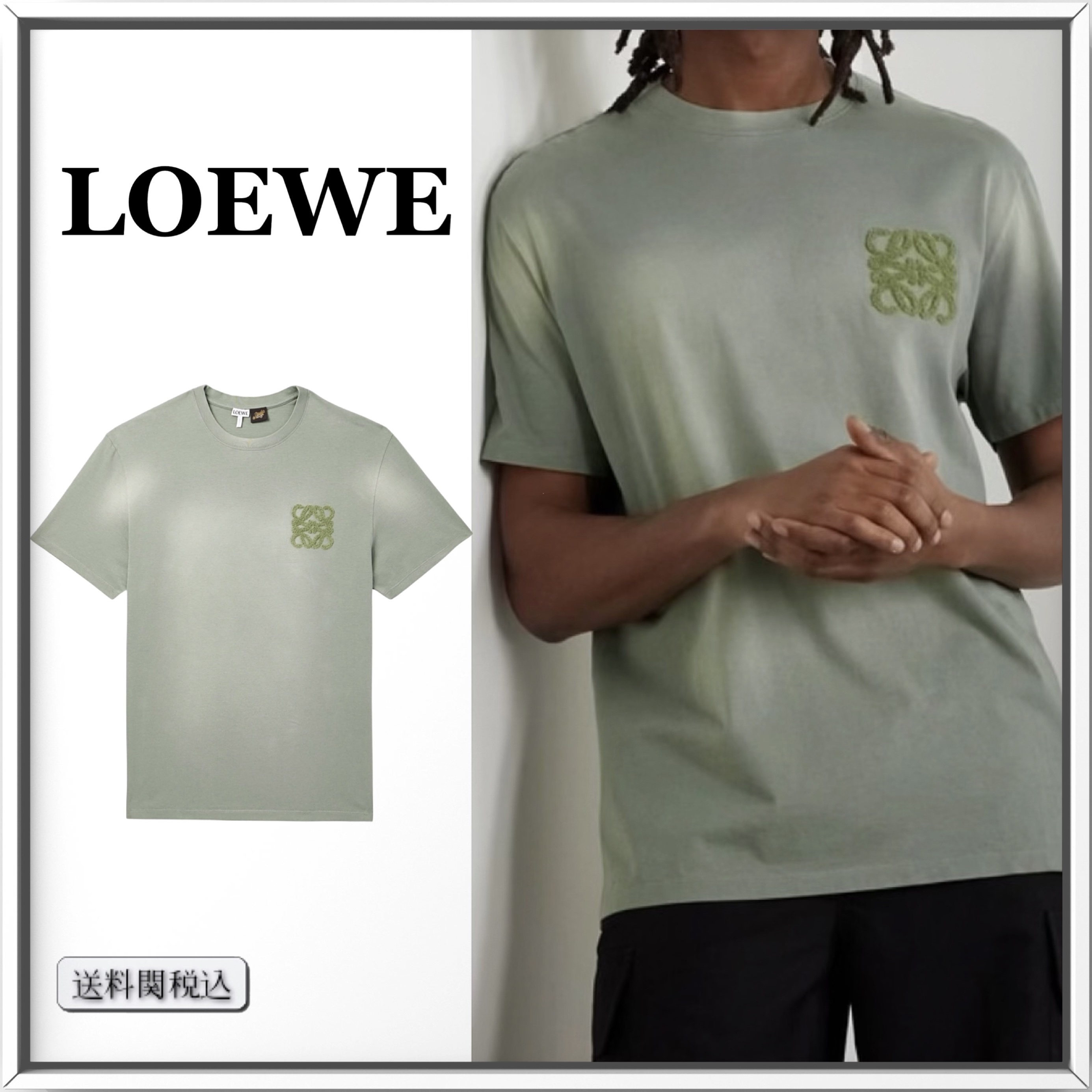 【LOEWE】Paula's Ibiza ロゴアップリケ コットン Tシャツ LOEWE Paula's Ibiza ロゴ アップリケ コットン Tシャツ 人気