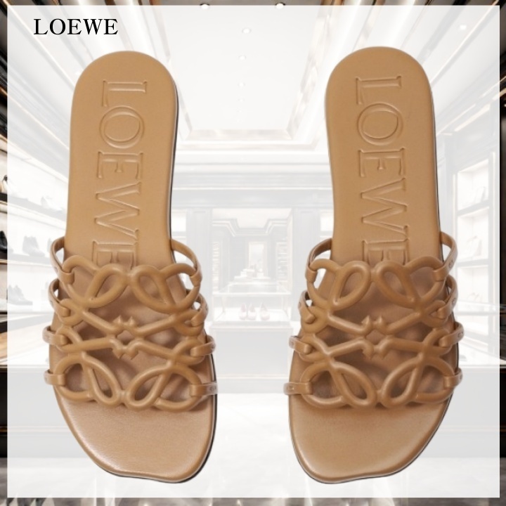 【LOEWE 】アナグラム スライドサンダル フラットサンダル