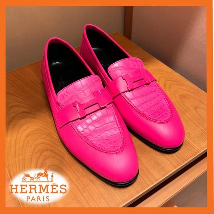 【エレガントで美しい足元に☆】HERMES ローファー 足元エレガントにお洒落♪【HERMES】ローファー ローズ (HERMES