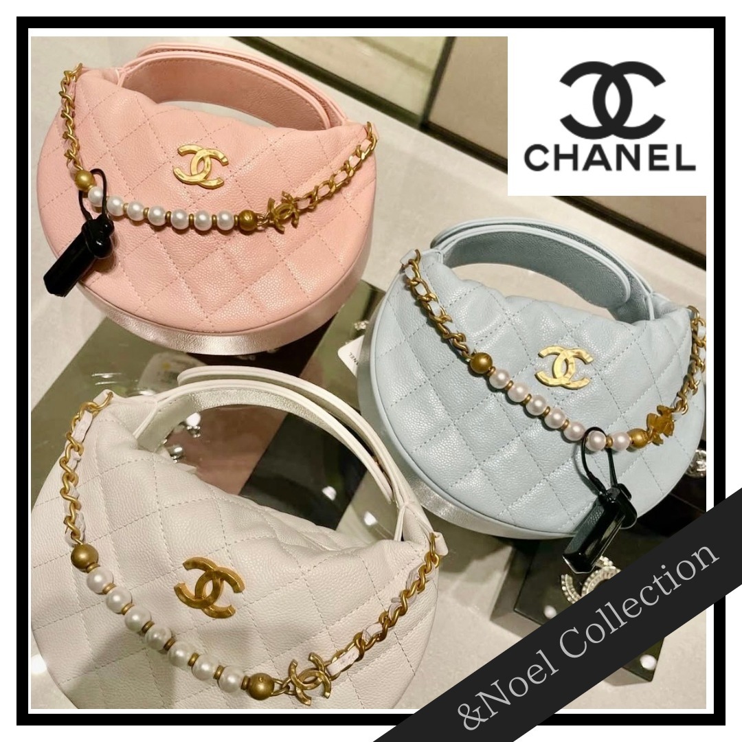 【25S♢ラウンド型パールチェーン】CHANEL ハンドバッグ