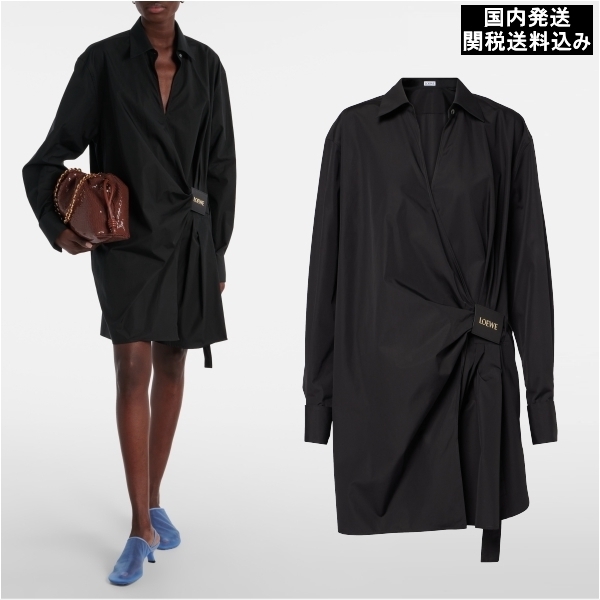 【関税込・国内発送】LOEWE Draped cotton shirt dress