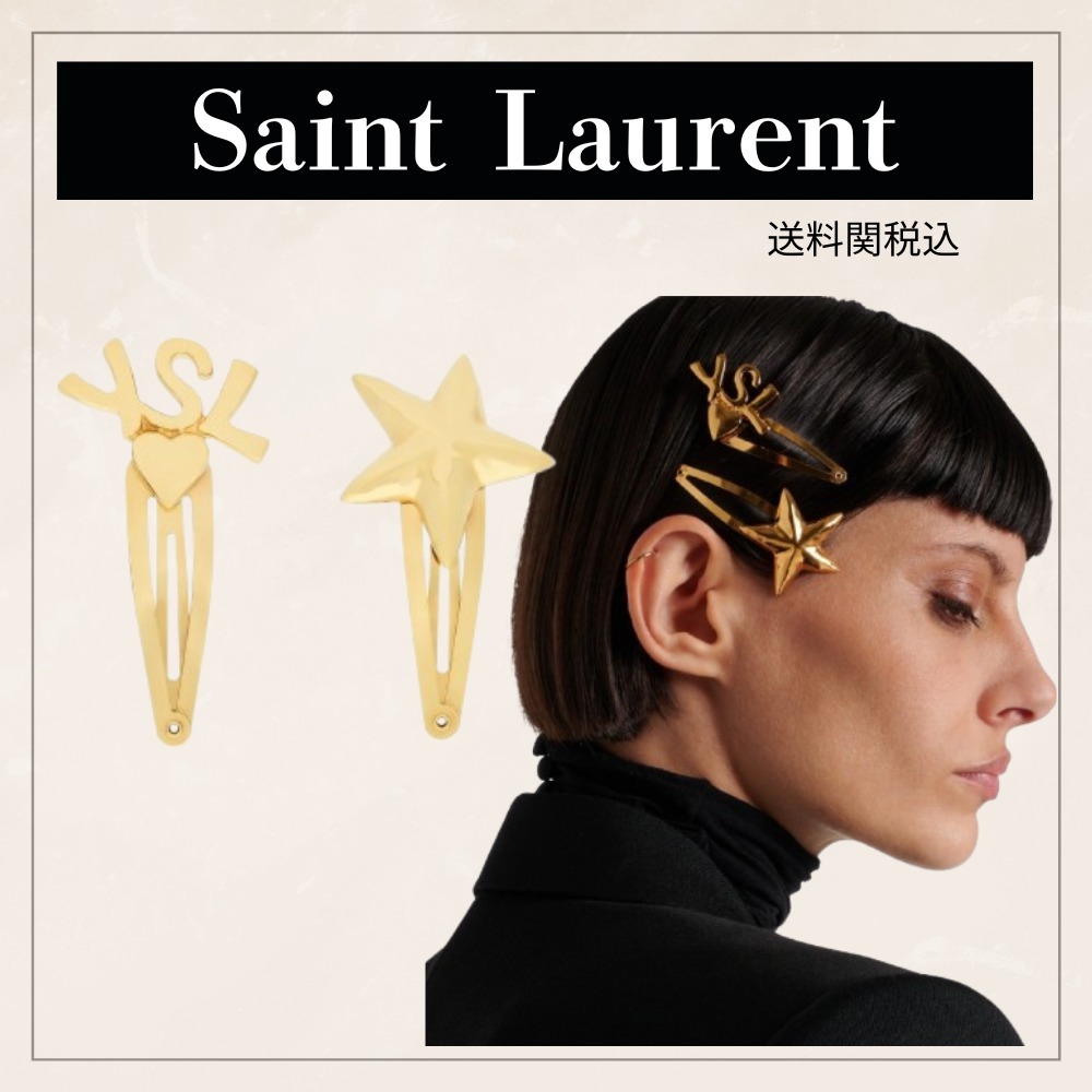 送料関税込【Saint Laurent】カサンドラ ヘアクリップ（メタル）