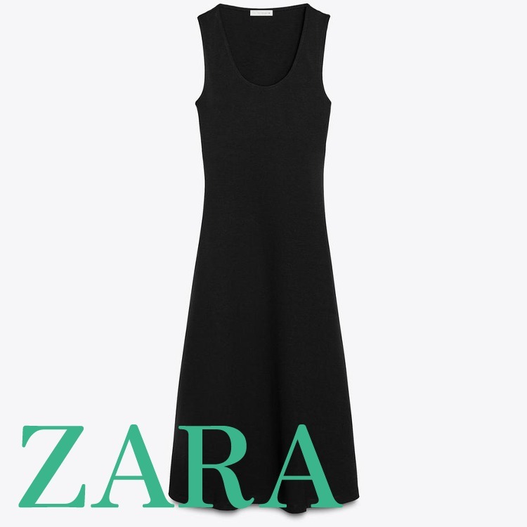 【ZARA】インターロック ミディ丈ワンピース 4174/185/800
