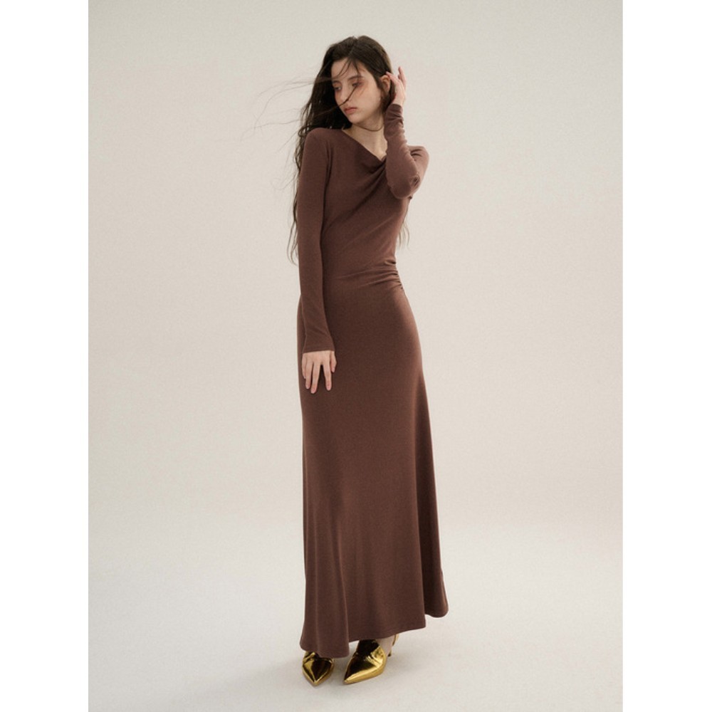 ★sincethen★ Drape long one-piece dress