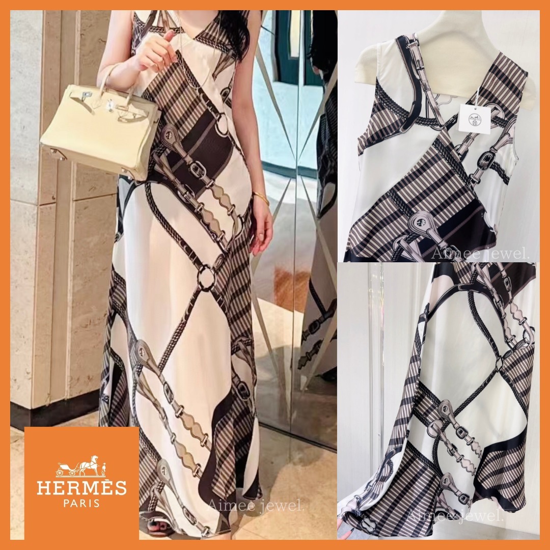 ＊エレガント＊【HERMES】《コーチングリミックス》マキシドレス