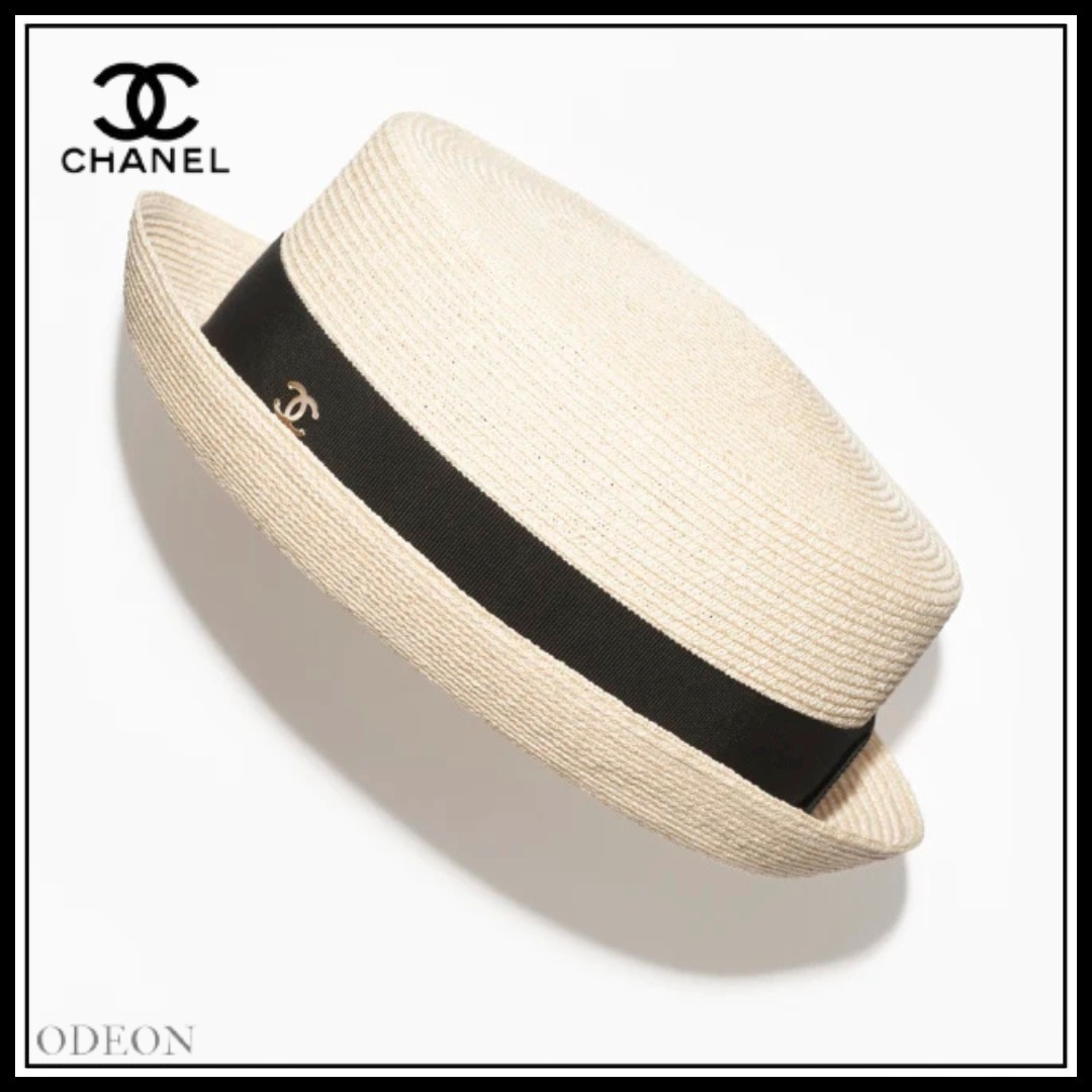 *爽やか*【CHANEL】 ハット 麦わら帽子 カンカン帽