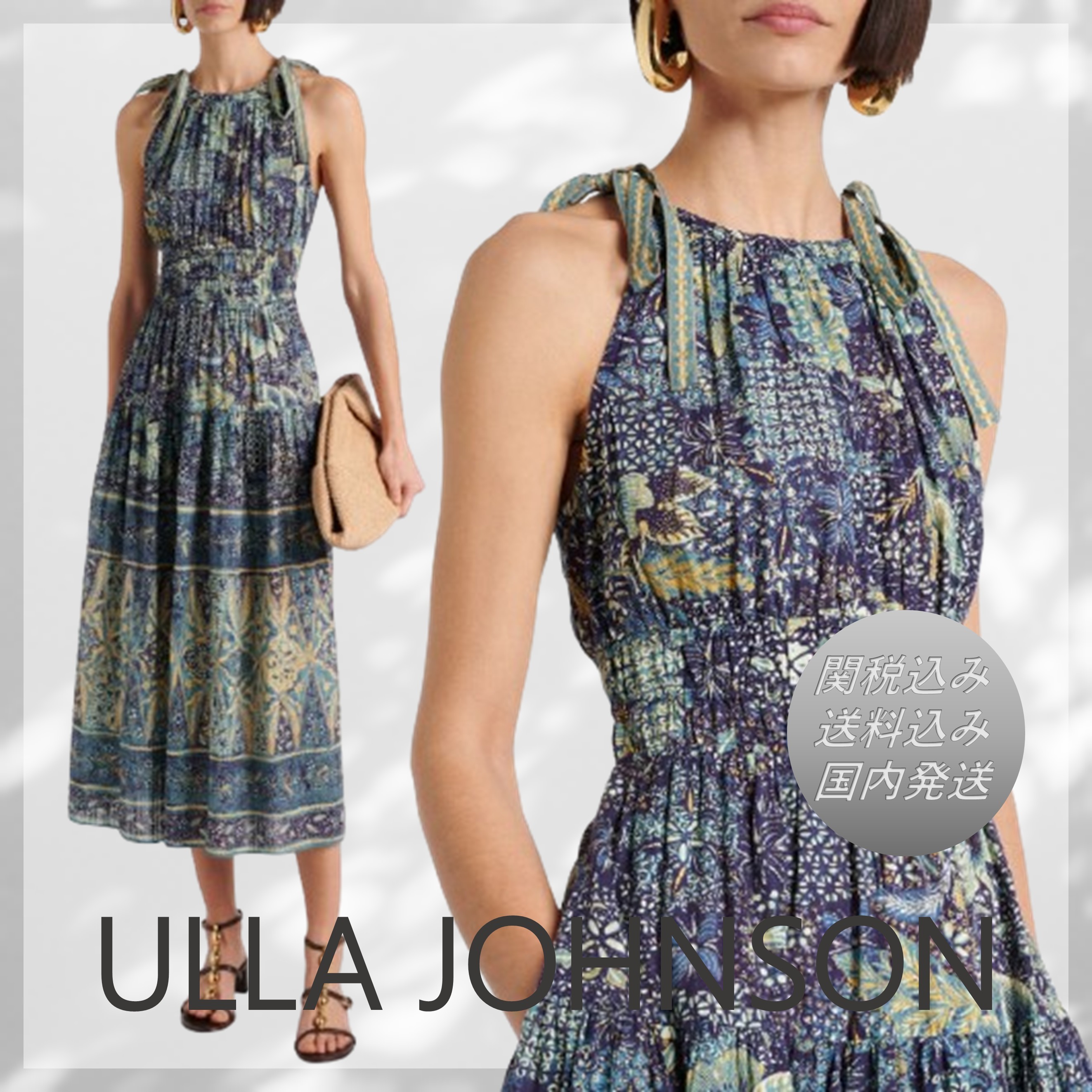 送料関税込■Ulla Johnson■Essie コットンブレンドマキシドレス