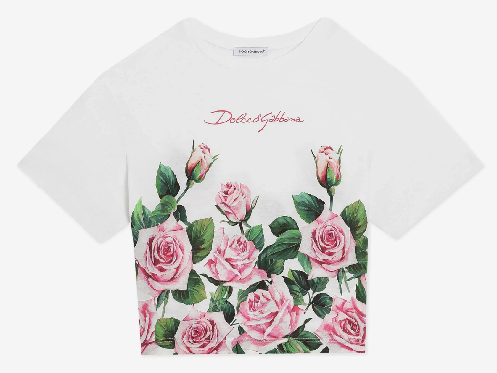 2025SS D&G KIDS ROSEプリントTシャツWH (C-10Y)