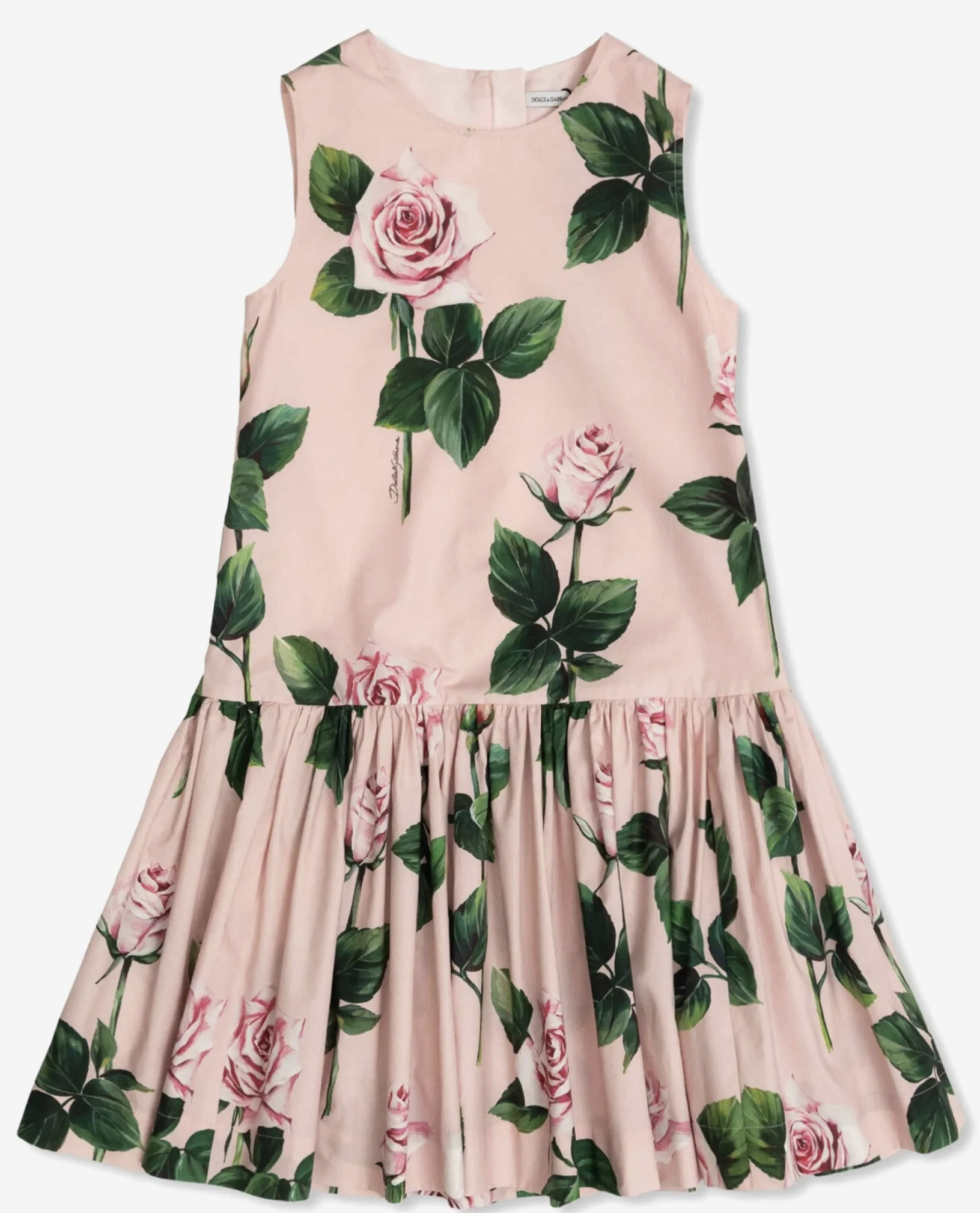 2025SS D＆G 大人も着れる ROSEスリーブレスドレスPI (C-14Y)