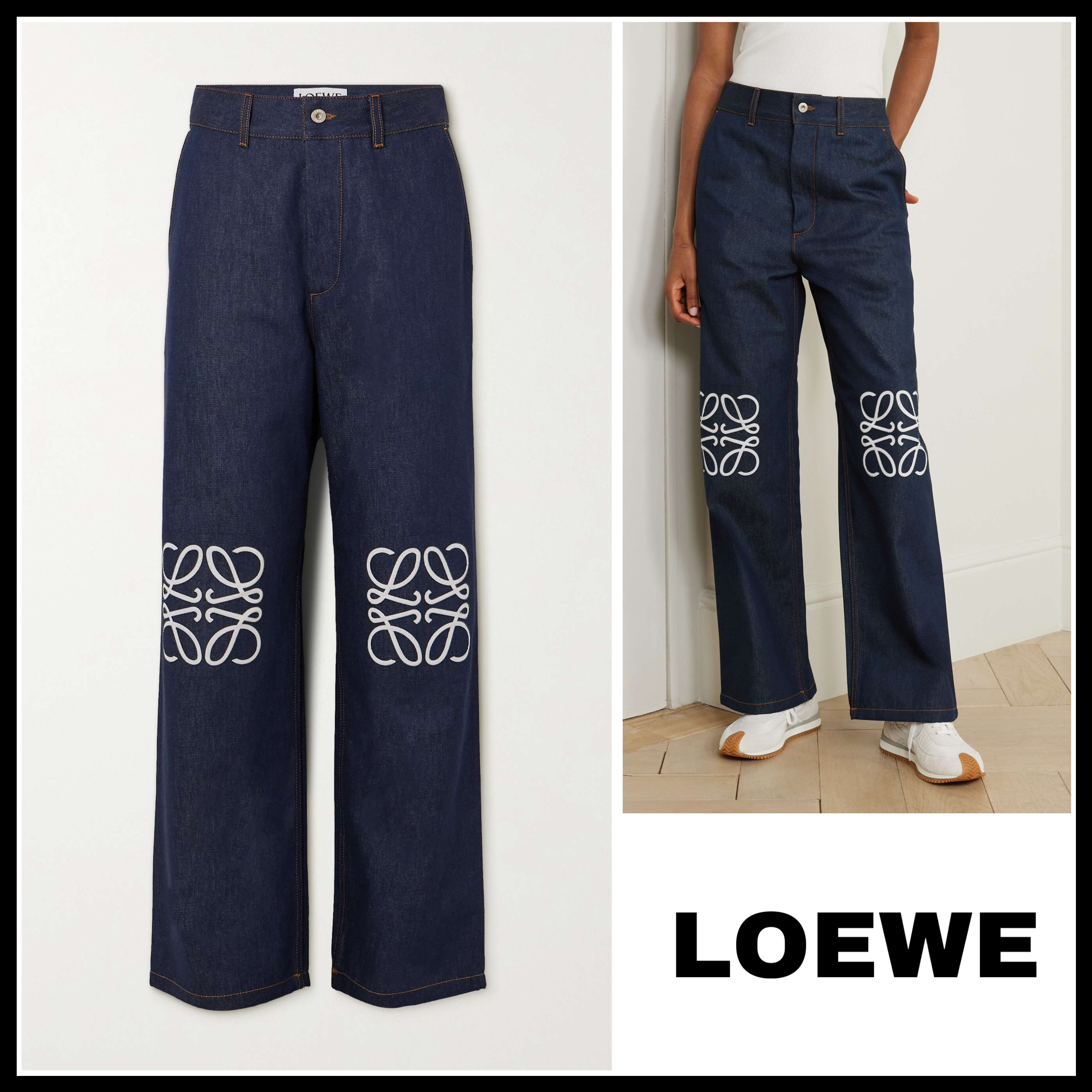 【大人気★】*LOEWE* カットアウトハイライズストレートジーンズ