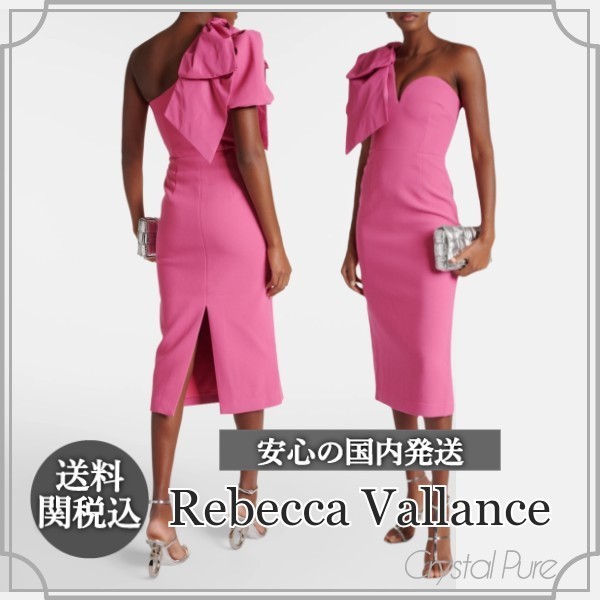 【Rebecca Vallance】リボン ワンショルダー ミディワンピース