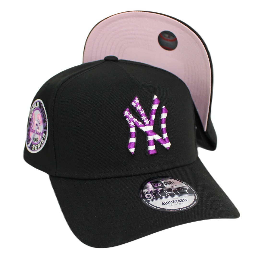 海外モデル New Era NY ヤンキース Cap USA 星条旗 ツバ裏ピンク