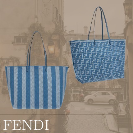 【FENDI】ロール ラージ リバーシブルバッグ ストライプ