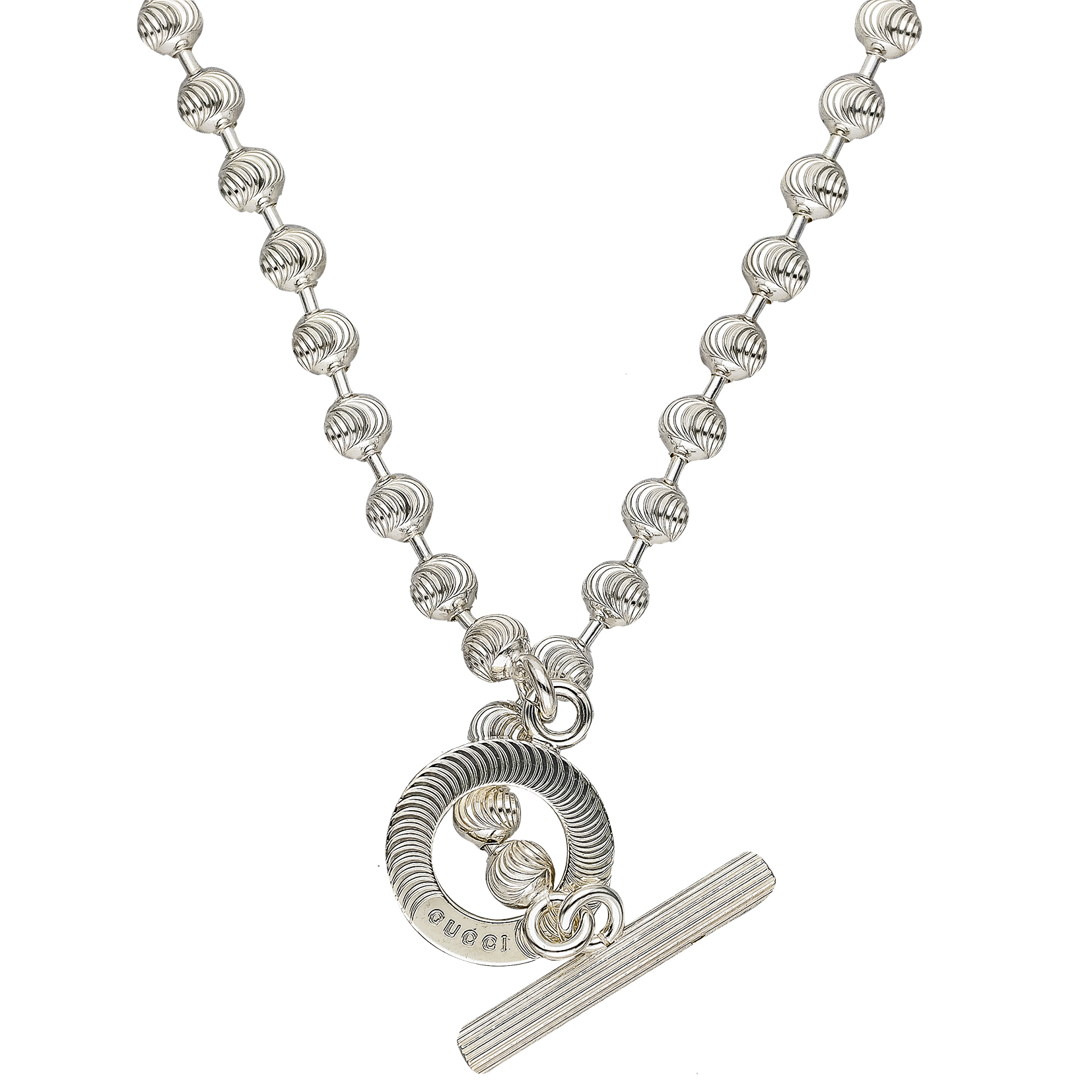グッチ GUCCI ネックレス ボールチェーン ペンダント SILVER XL