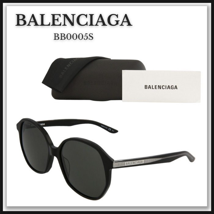 BALENCIAGA バレンシアガ BB0005S 黒 ラウンド型 サングラス