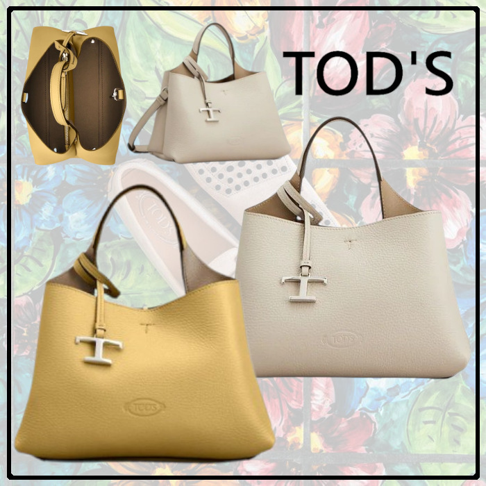TOD'S◆直営買付 ホットスタンプ ロゴ レザー バッグ マイクロ