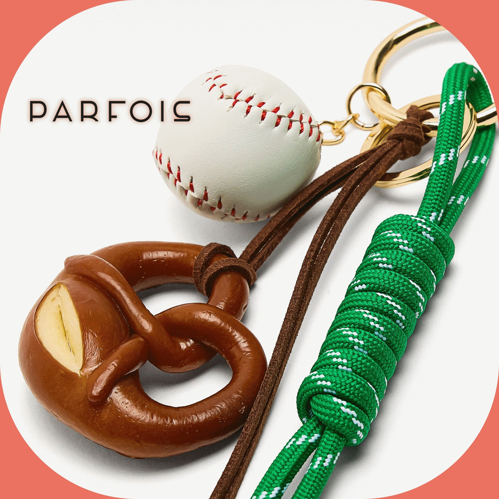 ポップで可愛い♪【大注目PARFOIS】プレッツエルスキーホルダー