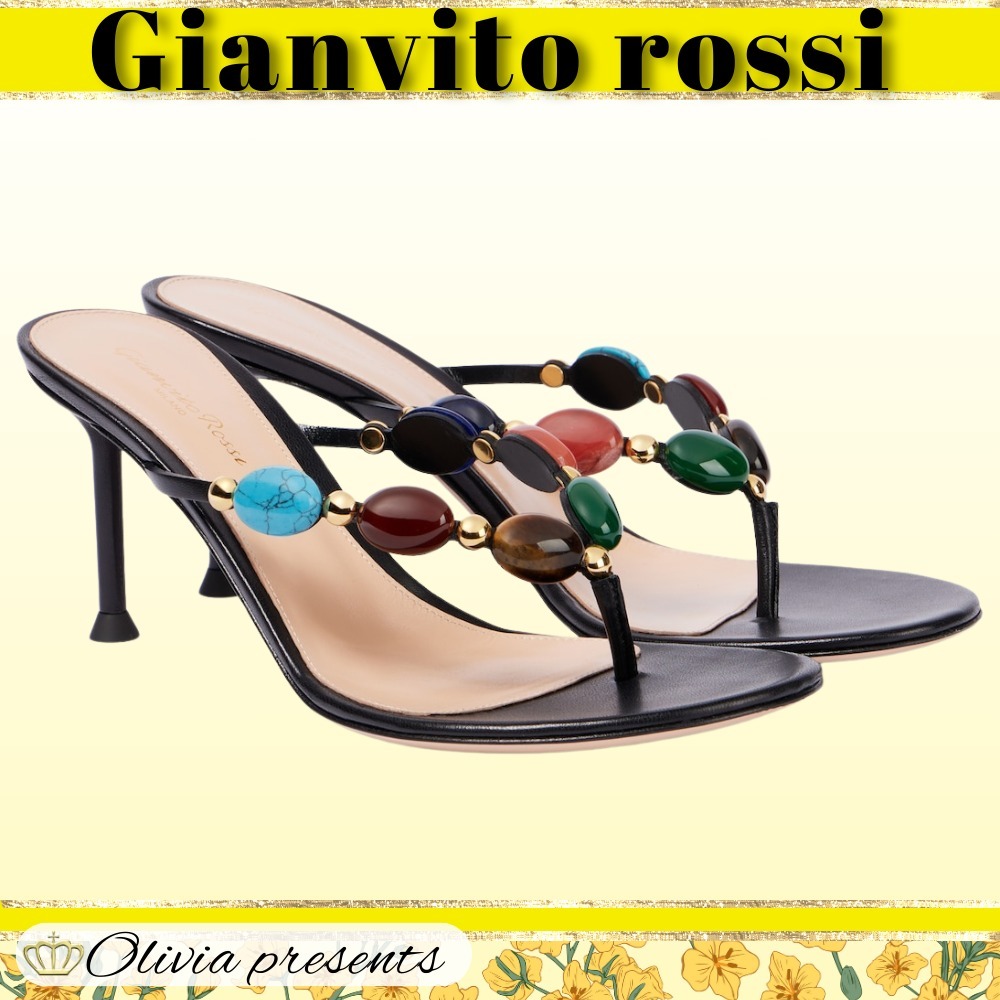 Gianvito Rossi>>シャンティの装飾レザーサンダル