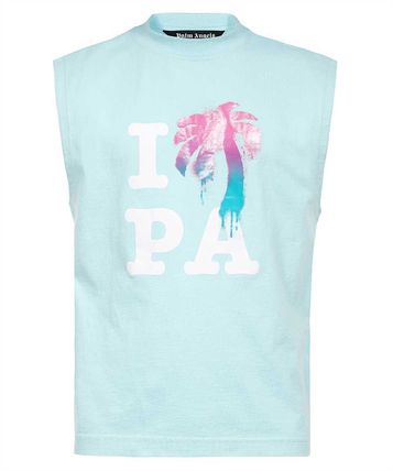 国内即発送！Palm Angelsパームエンジェルス ロゴTシャツ ブルー ブルー（青）系 Palm Angels(パームエンジェルス) Tシャツ