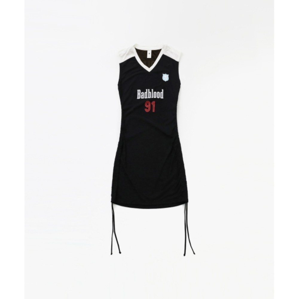 【BADBLOOD】 Vintage Club V-Neck Tank Dress Black