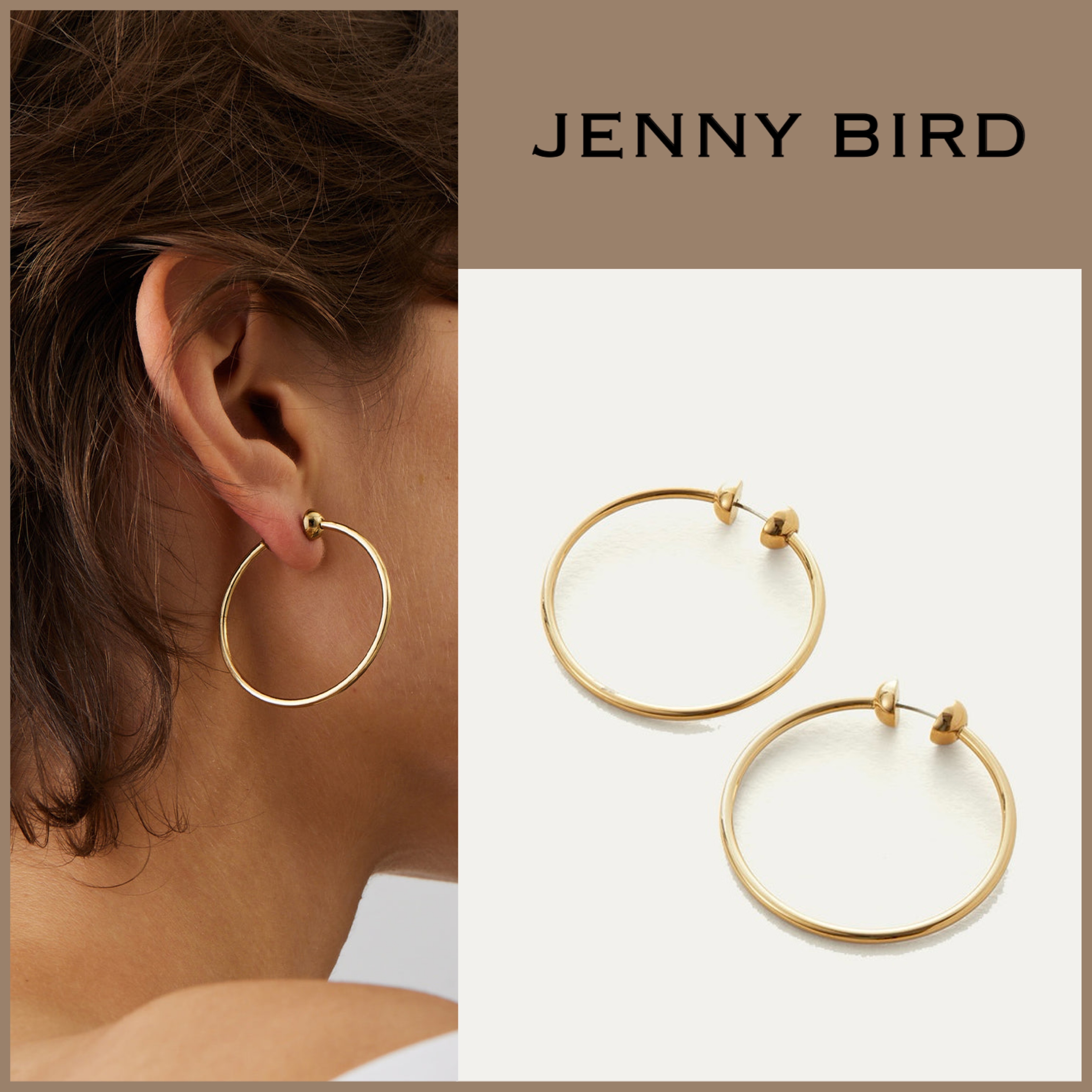【 JENNY BIRD 】Icon Hoops - Small フープピアス Gold
